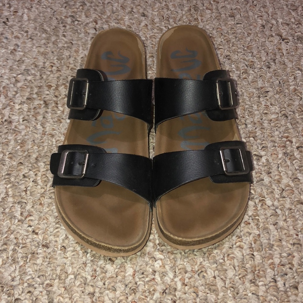 Black strapped sandals